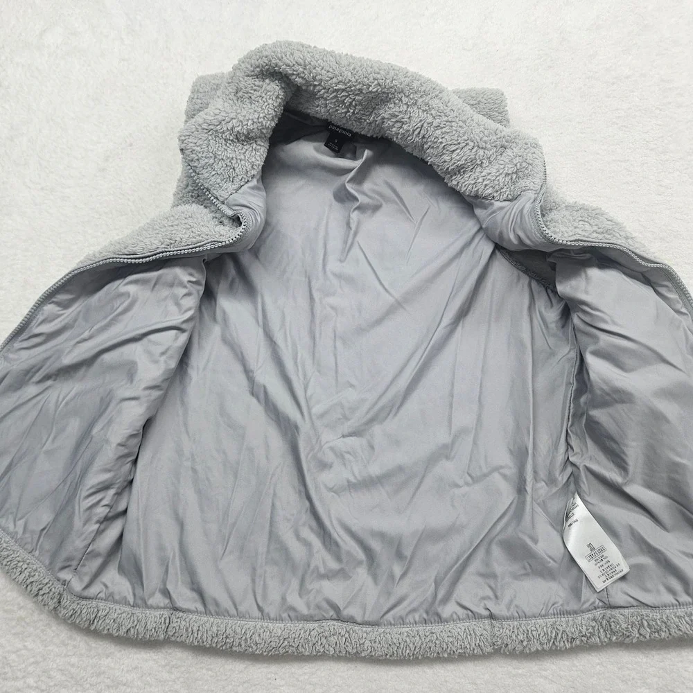 Patagonia Los Gatos Fleece Vest Gray Full Zip High Pile Women Small 25216